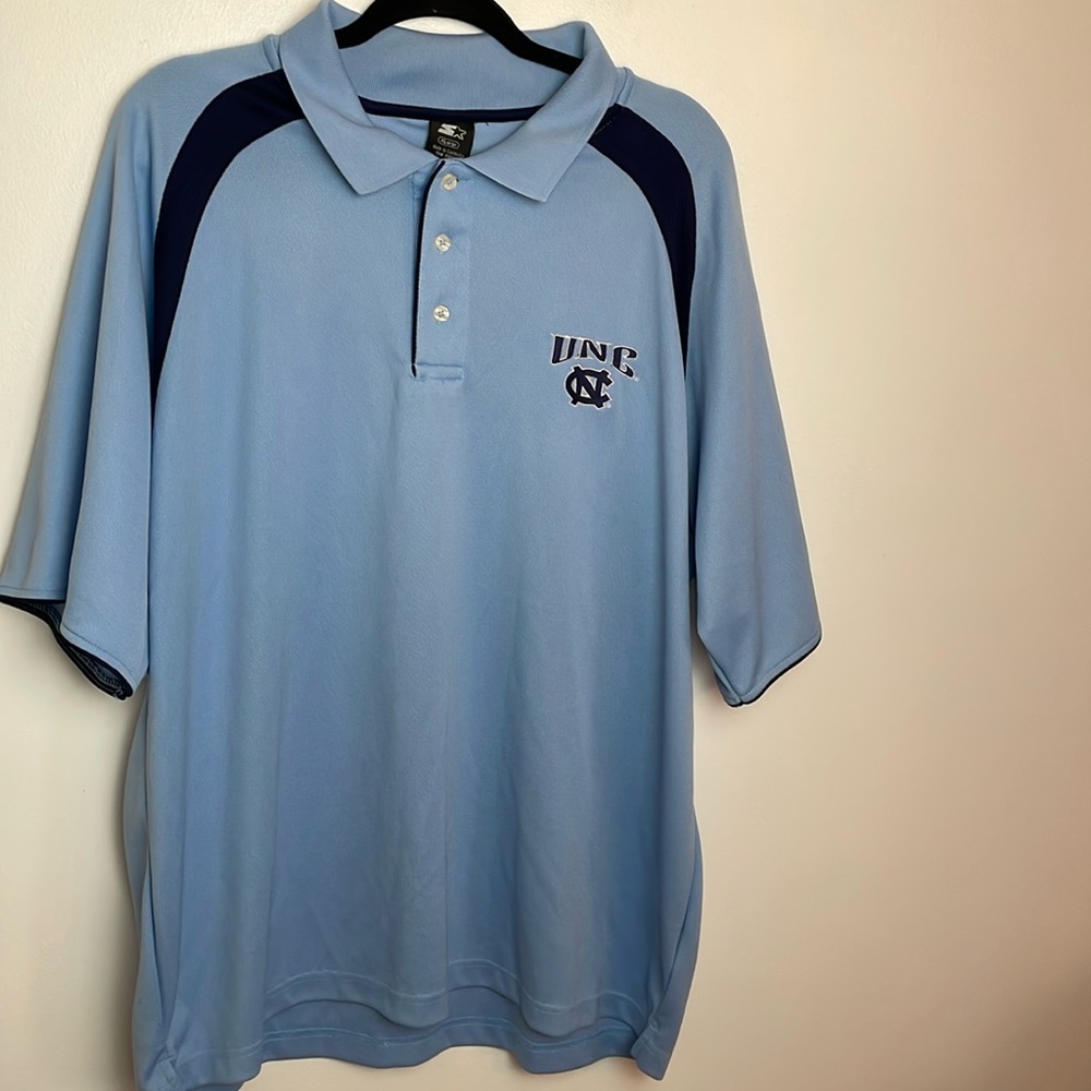 Men’s UNC Tarheels Polo/Golf Shirt Size X-Large Color light blue – dark blue